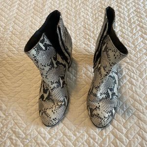 Seychelles snake print booties